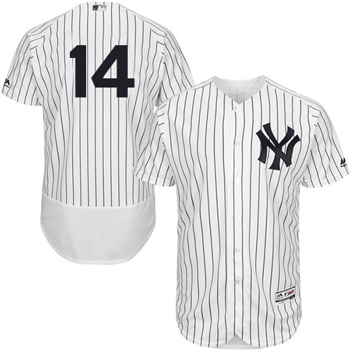 Yankees #14 Neil Walker White Strip Flexbase Authentic Collection Stitched MLB Jersey